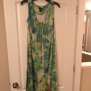 Green Floral Print Sundress